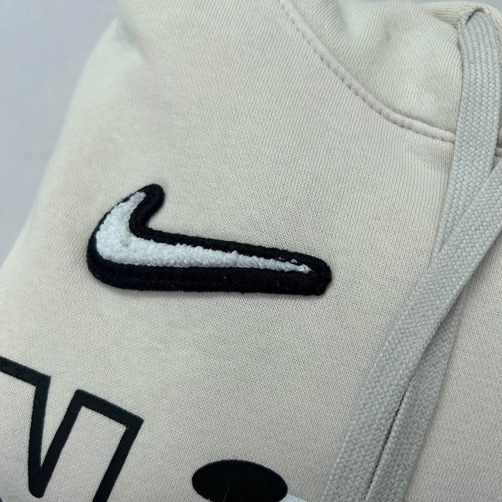 Nike Hoodie Mens L Cream Basketball Graphic Stars Pullover Sweatshirt Streetwear - Picture 6 of 10